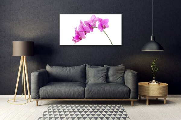 Tablou pe sticla Flori roz Floral