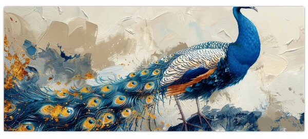 Tablou - Peacock, pictură (120x50 cm)