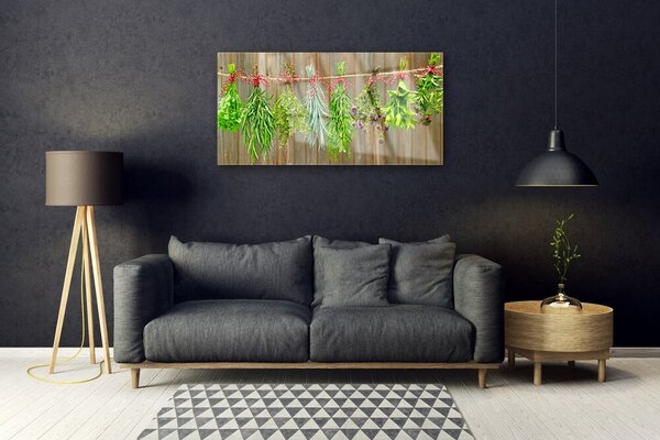Tablou pe sticla Flori Floral Verde Roșu