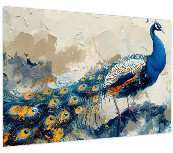 Tablou - Peacock, pictură (90x60 cm)