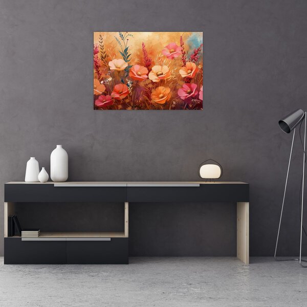 Tablou - Flori de pajiște, pictură (70x50 cm)