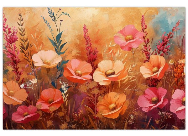 Tablou - Flori de pajiște, pictură (90x60 cm)