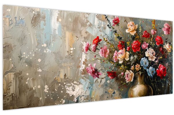 Tablou - Vaza de flori (120x50 cm)