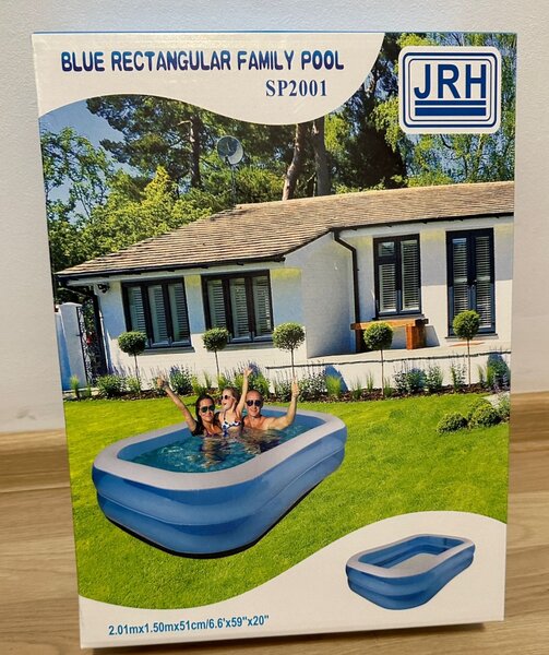 Piscina gonflabila Family Pool 201 x 150 x 51 cm cu 2 inele, dreptunghiulara XXL