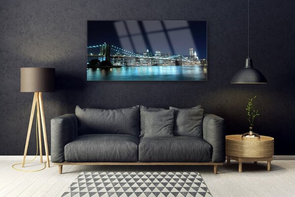Tablou pe sticla Podul Sea Arhitectura Albastru