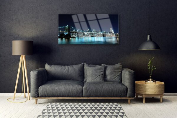 Tablou pe sticla Podul Sea Arhitectura Albastru