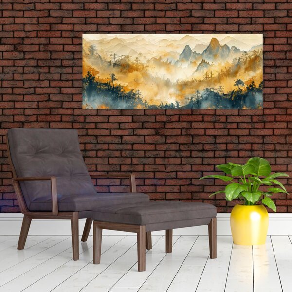 Tablou - Munți, acuarelă (120x50 cm)