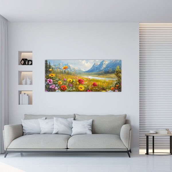 Tablou - Peisaj pictat (120x50 cm)