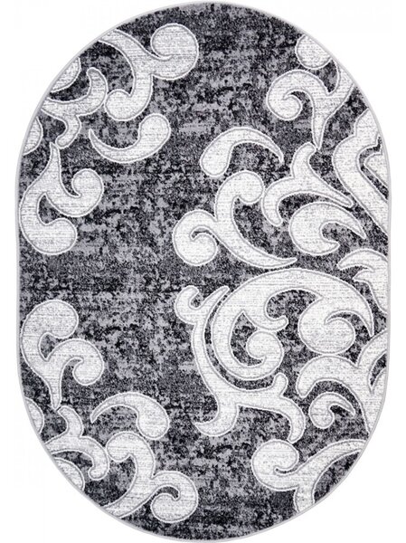 Covor Modern, Cappuccino 16028, Gri Alb, Oval, Diverse Dimensiuni, 1700 gr mp