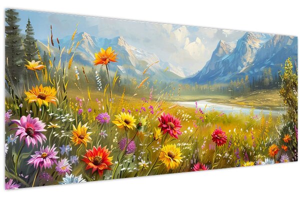 Tablou - Peisaj pictat (120x50 cm)