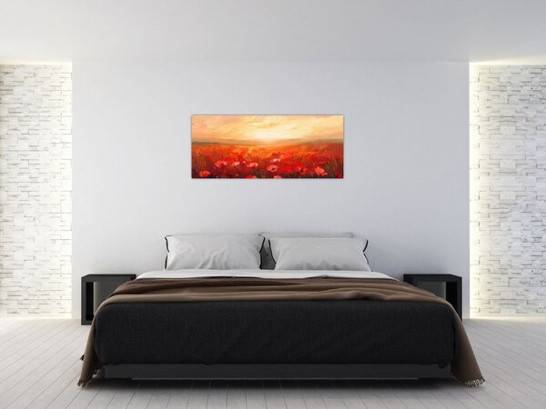 Tablou - Câmp de maci (120x50 cm)