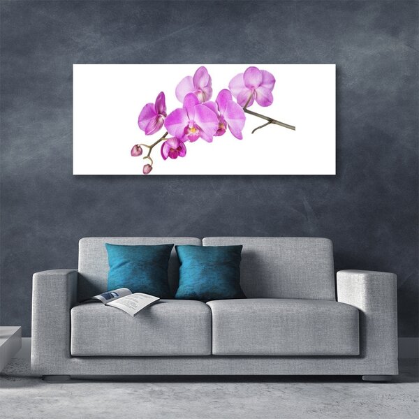 Tablou pe sticla Flori roz Floral