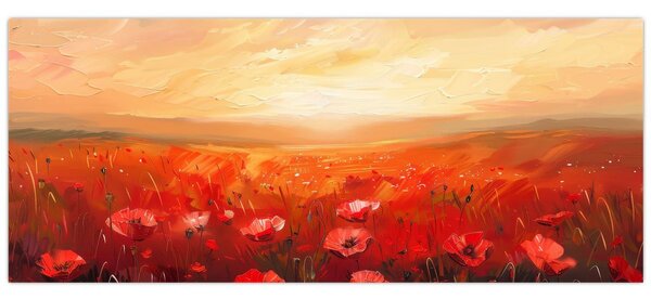 Tablou - Câmp de maci (120x50 cm)