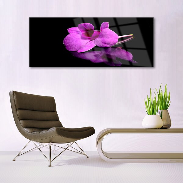 Tablou pe sticla Florale flori roz