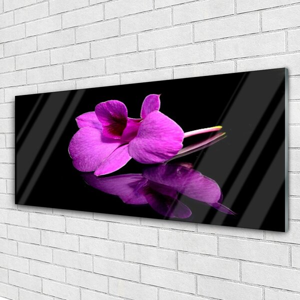 Tablou pe sticla Florale flori roz