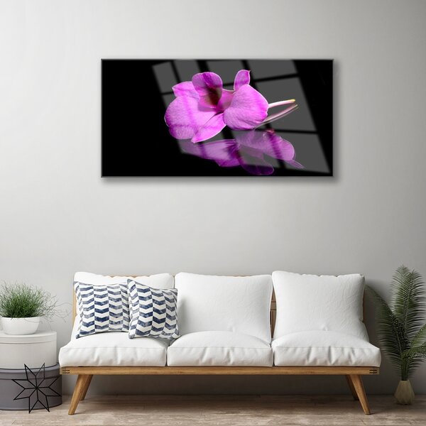 Tablou pe sticla Florale flori roz