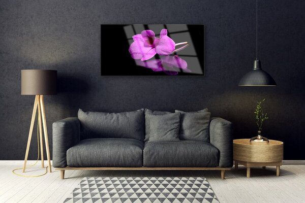 Tablou pe sticla Florale flori roz