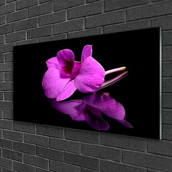 Tablou pe sticla Florale flori roz