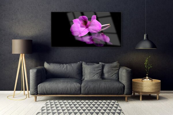 Tablou pe sticla Florale flori roz