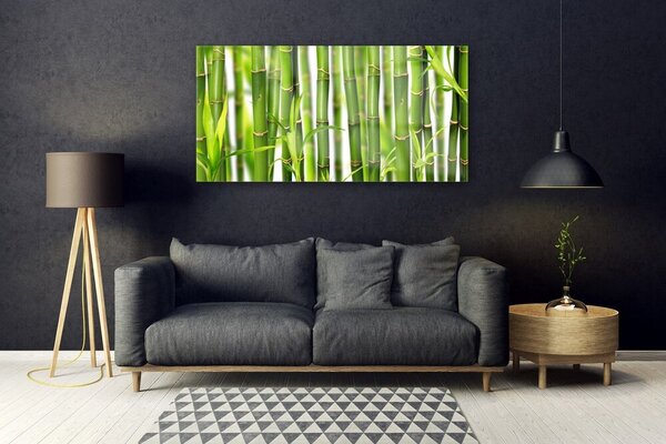 Tablou pe sticla Bamboo Tulpini Floral Verde