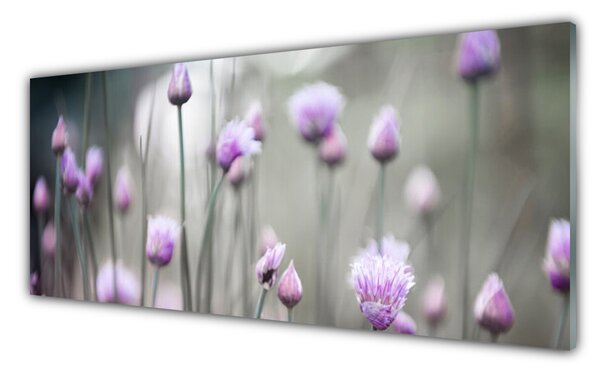 Tablou pe sticla Flori Floral Roz Gri