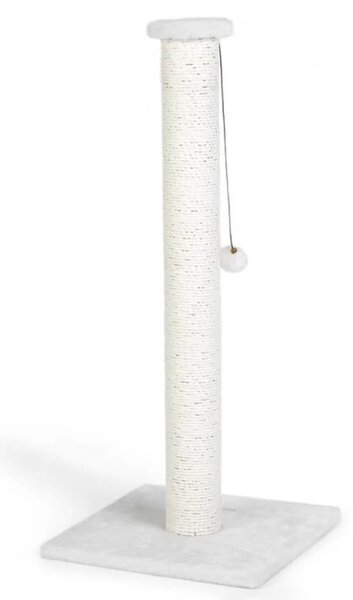 Beeztees Stâlp de zgâriat pentru pisici Serpa, alb, 40 x 40 x 90 cm 408838