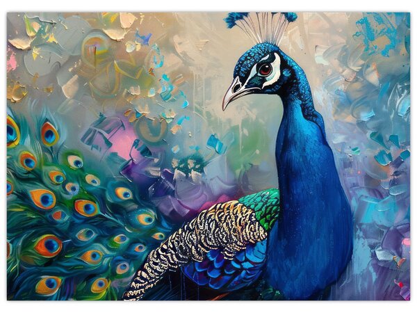 Tablou - Pictura de un păun (70x50 cm)
