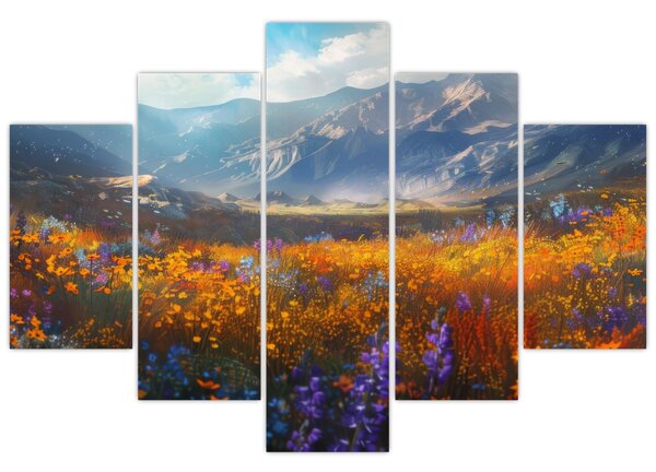 Tablou - Peisaj montan pictat II. (150x105 cm)