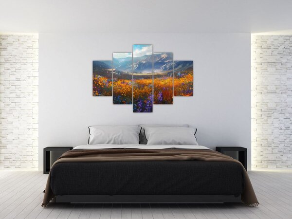 Tablou - Peisaj montan pictat II. (150x105 cm)