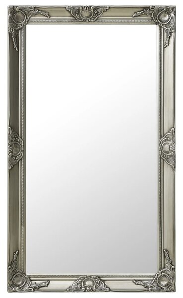 Oglindă de perete în stil baroc, argintiu, 60 x 100 cm