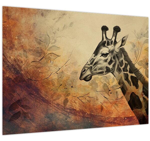Tablou - Girafă, pictură (70x50 cm)
