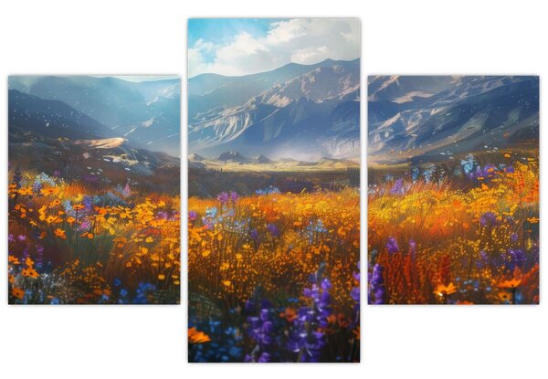 Tablou - Peisaj montan pictat II. (90x60 cm)