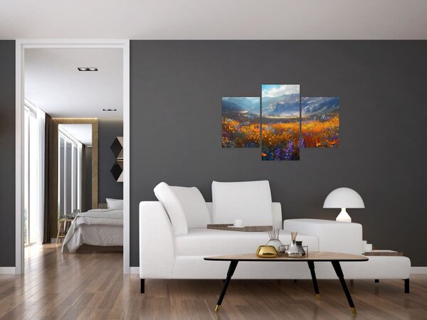 Tablou - Peisaj montan pictat II. (90x60 cm)