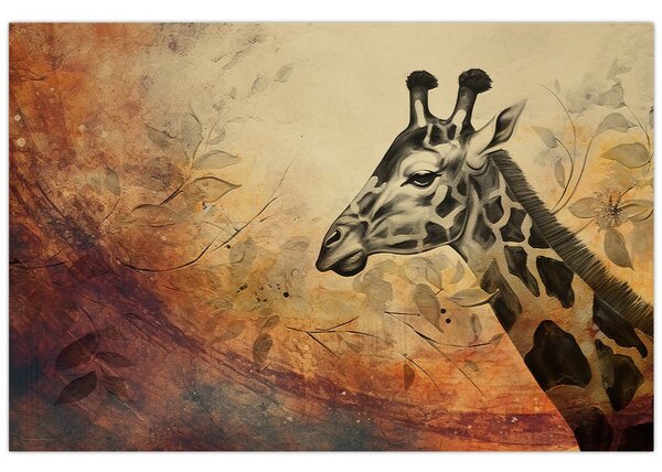 Tablou - Girafă, pictură (90x60 cm)