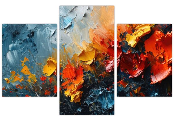 Tablou - Pictură abstractă de flori III. (90x60 cm)