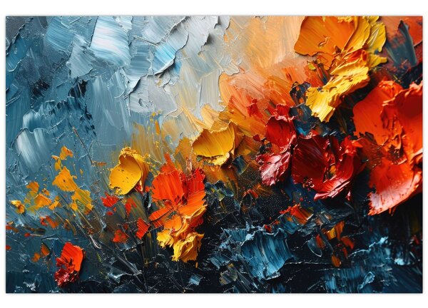 Tablou - Pictură abstractă de flori III. (90x60 cm)