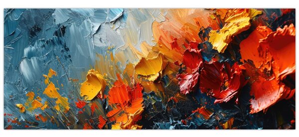 Tablou - Pictură abstractă de flori III. (120x50 cm)