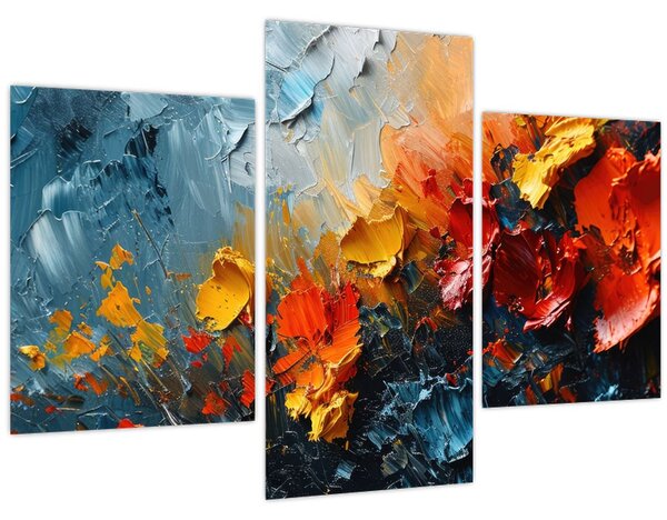 Tablou - Pictură abstractă de flori III. (90x60 cm)