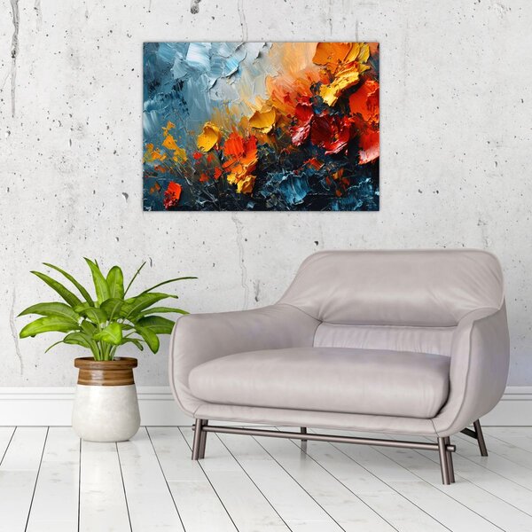 Tablou - Pictură abstractă de flori III. (70x50 cm)