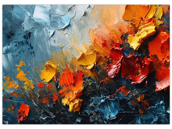 Tablou - Pictură abstractă de flori III. (70x50 cm)