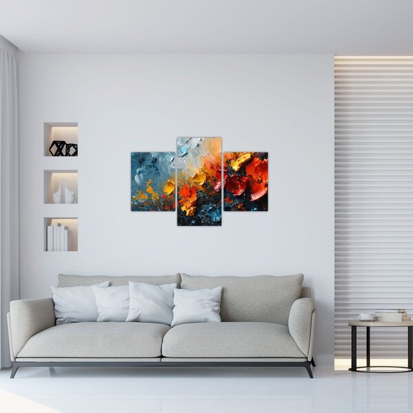 Tablou - Pictură abstractă de flori III. (90x60 cm)