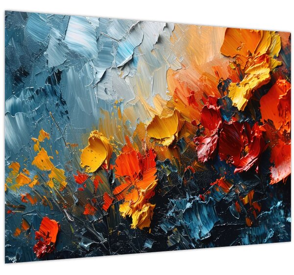 Tablou - Pictură abstractă de flori III. (70x50 cm)