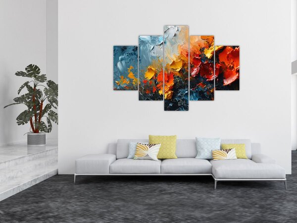 Tablou - Pictură abstractă de flori III. (150x105 cm)
