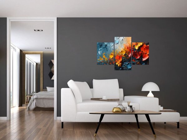 Tablou - Pictură abstractă de flori III. (90x60 cm)