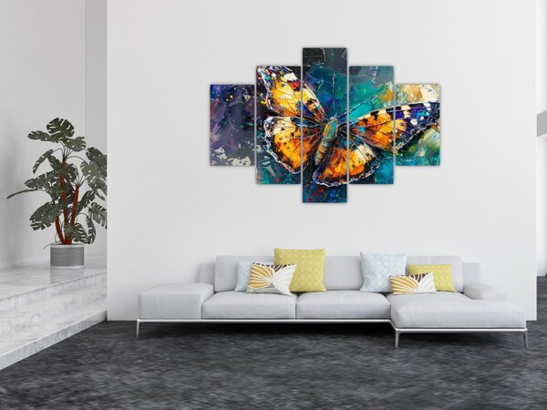 Tablou - Fluture, pictură în ulei (150x105 cm)