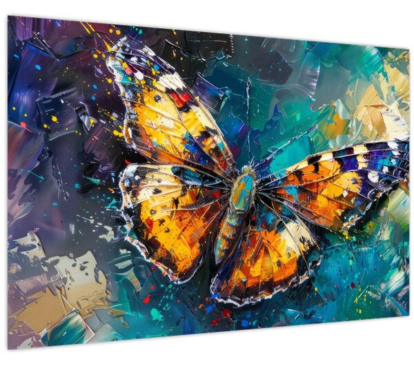Tablou - Fluture, pictură în ulei (90x60 cm)