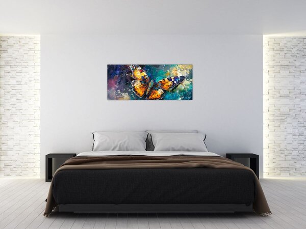 Tablou - Fluture, pictură în ulei (120x50 cm)