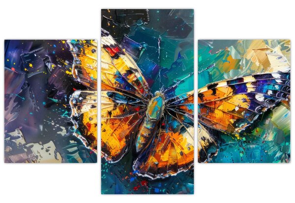 Tablou - Fluture, pictură în ulei (90x60 cm)