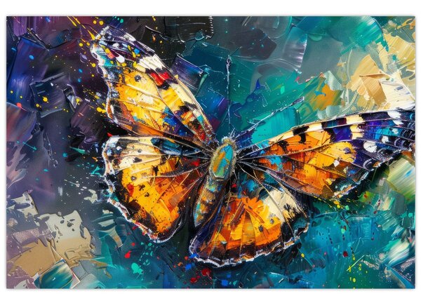 Tablou - Fluture, pictură în ulei (90x60 cm)