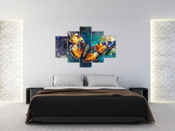Tablou - Fluture, pictură în ulei (150x105 cm)